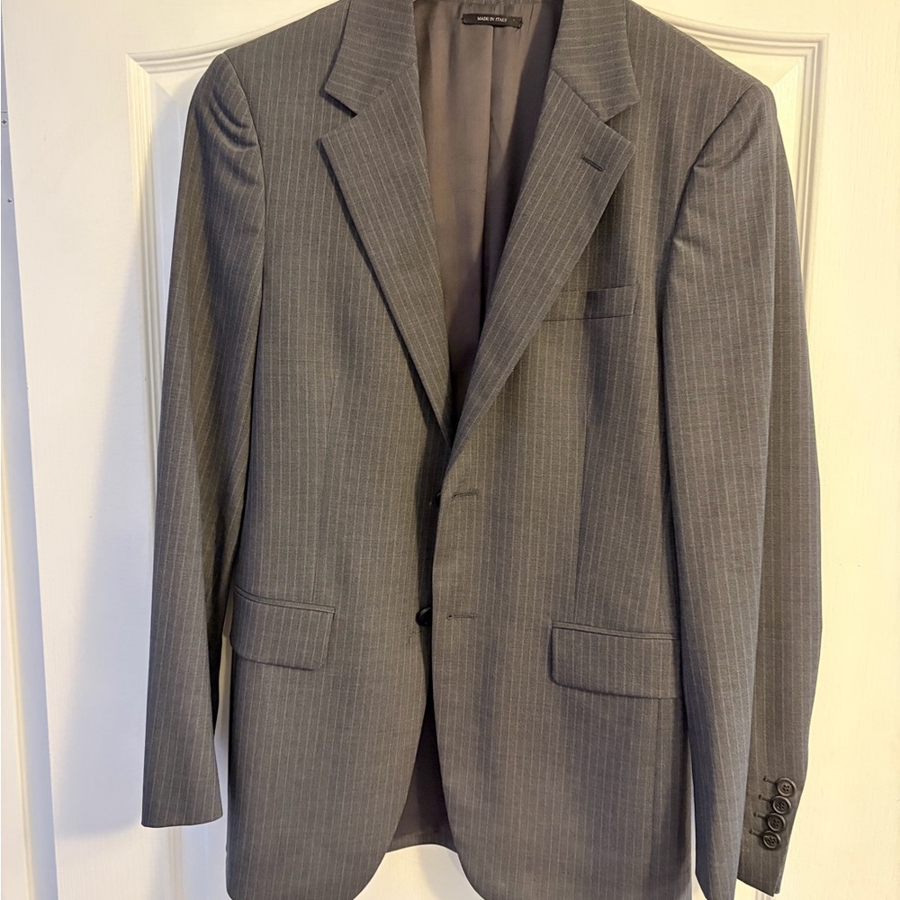 Gray Pinstripe Men's Blazer
